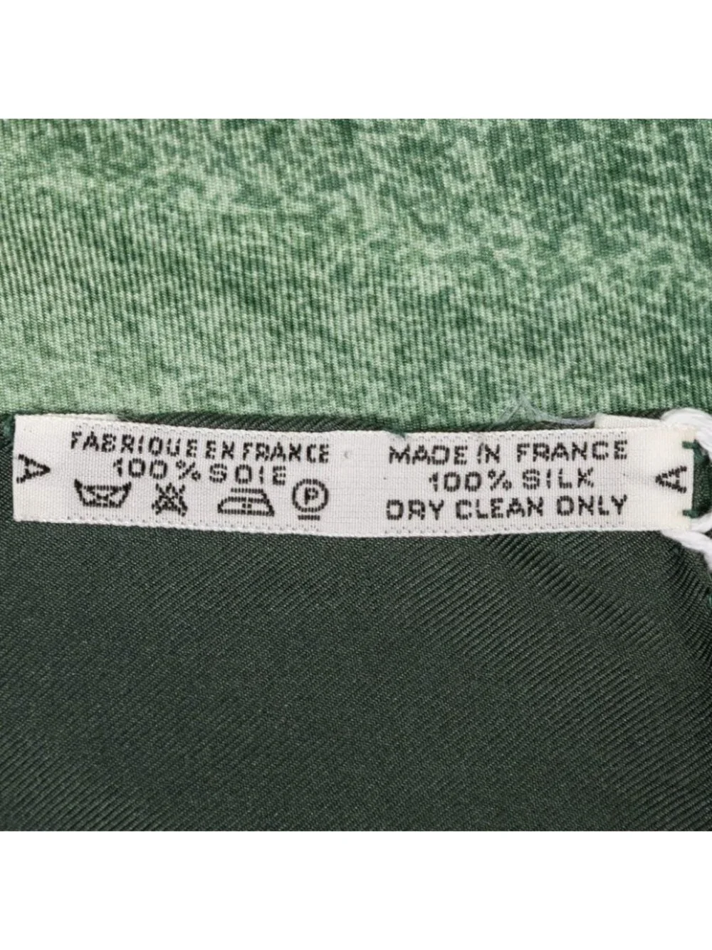 Hermes Scarf Green Yellow Twill Silk